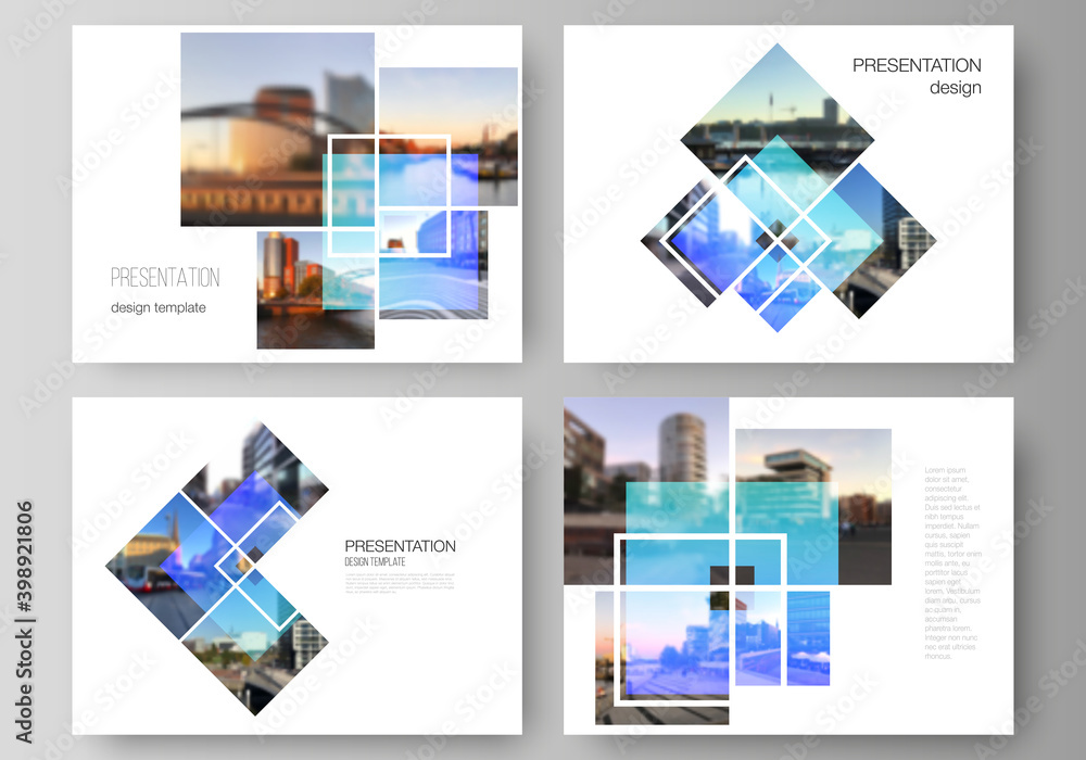 Poster the minimalistic abstract vector illustration of the editable layout of the presentation slides desi