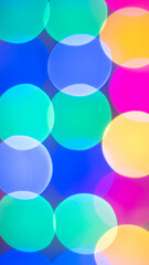 Christmas and New Year. Garland. Multi-colored bokeh. Background, wallpaper, banner.