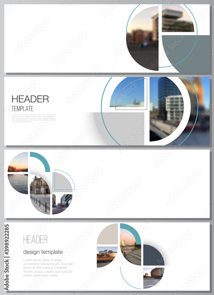 Poster vector layout of headers, banner design templates for website footer design, horizontal flyer design