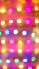 Christmas and New Year. Garland. Multi-colored bokeh. Background, wallpaper, banner.