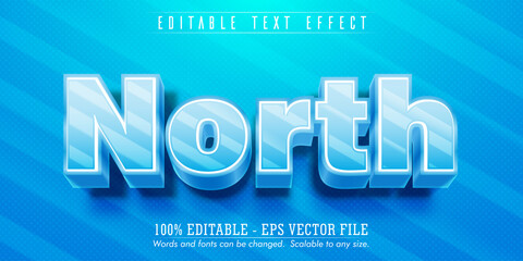 North text, ice style editable text effect