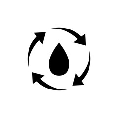 Fototapeta premium Recycle water icon isolated on white background 