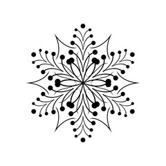 Sign design black snowflake on white background
