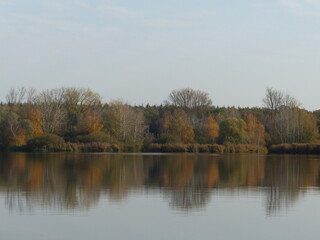 Fototapeta na wymiar autumn landscape with lake