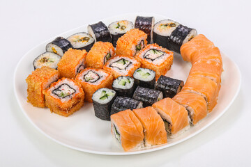 Japanese roll set with fish