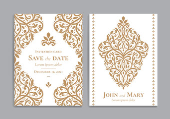 Vintage greeting card design. Luxury vector ornament template. Great for invitation, flyer, menu, brochure, postcard, background, wallpaper, decoration, packaging or any desired idea.