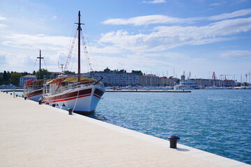 Harbour of Pula at the Adriatic sea , Croatia, Europe