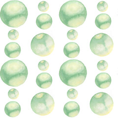 watercolor drawing pattern seamless multicolored balls on a white background