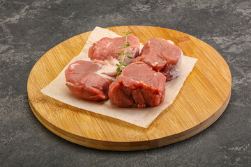 Raw pork tenderloin for cooking