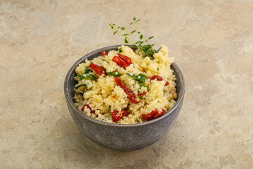Vegetarian uisine - couscous with vegetables