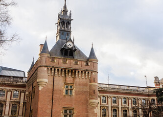 Capitole Donjon or Medieval Dungeon tower at Place du Capitole, Toulouse. Now is Tourist Information Center office.