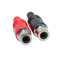 Female Red  Black RCA Pin connector jack isolated on white