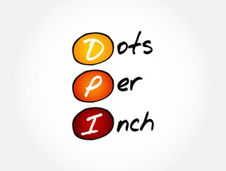 DPI - Dots Per Inch acronym, technology concept background