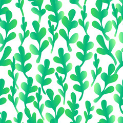 green garden gradient leaves vector abstract seamless  pattern on white background. Concept for wallpaper, wrapping paper, cards