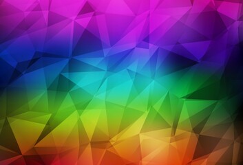 Dark Multicolor vector gradient triangles pattern.