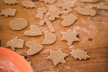christmas Ginger cookie on wooden table