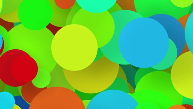 Abstract background, beautiful multi-colored circles in flat style. Particles increase and decrease