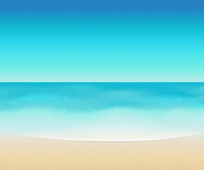 Fototapeta na wymiar Beach and tropical sea. EPS10 vector.