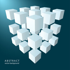 Creative abstract geometric 3D cubes background