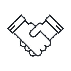 Handshake icon. Business agreement, cooperation sign. Vector illustration.