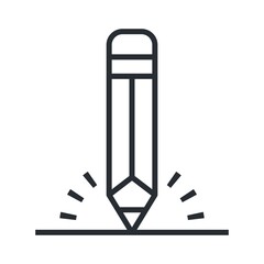 Pencil icon in line design style.