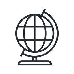 School globus icon in line design style. Vector illustration.