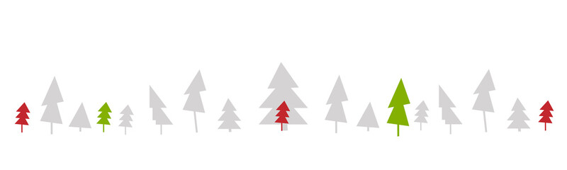Obraz premium Christbaum Tannenbaum Grau Rot Grün Band Banner