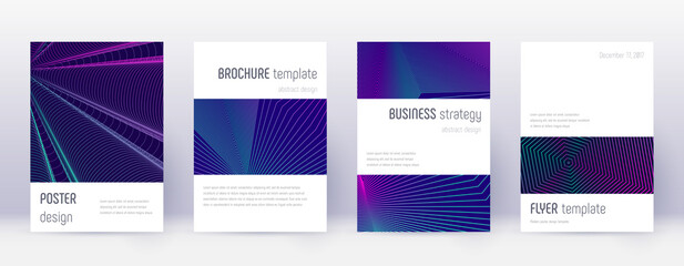 Obraz na płótnie Canvas Abstract lines modern brochure. Bright vibrant gradient geometry covers. Business annual report, brochure, poster, book etc.