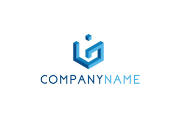 LD Lettermark Logo Design in 3D. Corporate Brand Identity.