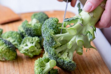 Broccoli Fresh slice organic vitamin. Natural.
