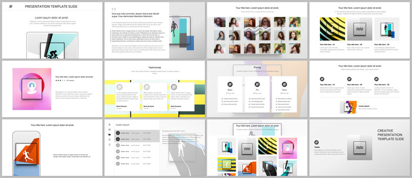 Vector templates for website design, presentations, portfolio. Templates for presentation slides, leaflet, brochure cover, report. Abstract colored sport backgrounds for sport event, fitness design.