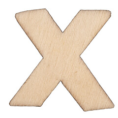 Litera X wycięta z drewna - obrazy, fototapety, plakaty