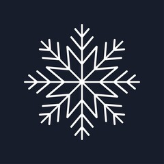 Snowflake icon, silhouette of geometric elements of Christmas decorations. Vector illustration.