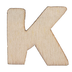 Litera K wycięta z drewna - obrazy, fototapety, plakaty