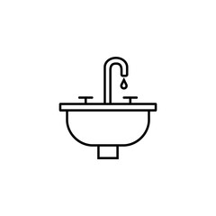 sink icon element of plumbing icon for mobile concept and web apps. Thin line sink icon can be used for web and mobile. Premium icon on white background