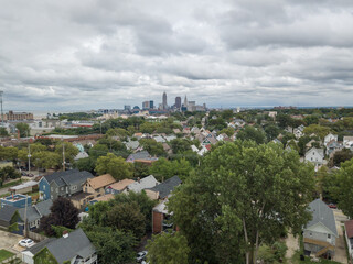 Cleveland Skyline from the near west side in Gordon Square Arts District, CLE, Cleveland landscape