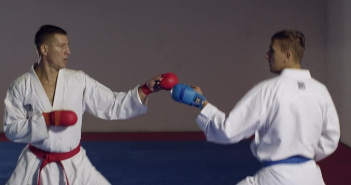 karate practice inside an indoor gym