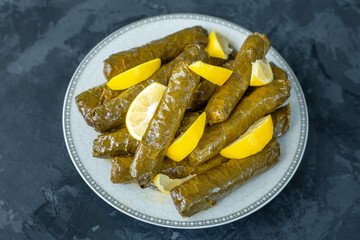 Traditional delicious Turkish foods; stuffed leaves (Yaprak sarmasi)