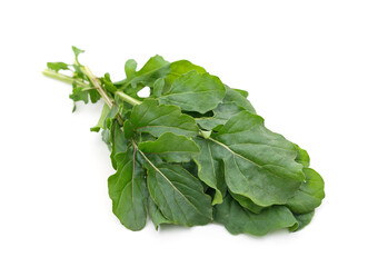Green leaves of arugula.