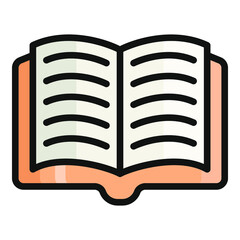 book flat outline icon, school and education icon