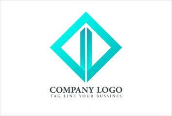 abstract logo design with ractangle trendy design for your company