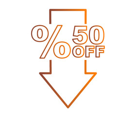 Percent down line icon isolated on background. Sale Banner Template Design. Special Offer Banner Vector Illustration. illustration.
