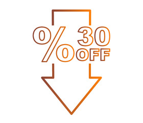 Percent down line icon isolated on background. Sale Banner Template Design. Special Offer Banner Vector Illustration. illustration.
