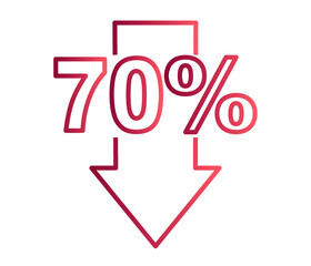 Percent down line icon isolated on background. Sale Banner Template Design. Special Offer Banner Vector Illustration. illustration.
