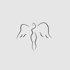 illustration of an angel logo design icon 