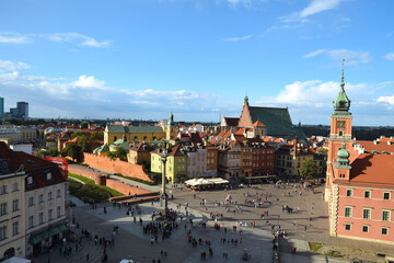 Fototapeta na wymiar Warsaw old town turist attraction from above
