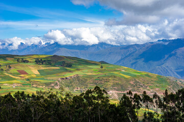 Peru, view over landscape into the Colca Canyon.