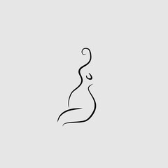 Fototapeta premium line illustration of a woman logo design