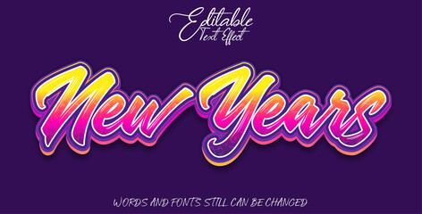editable text effect new years