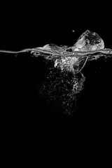 Water bubbles on a black